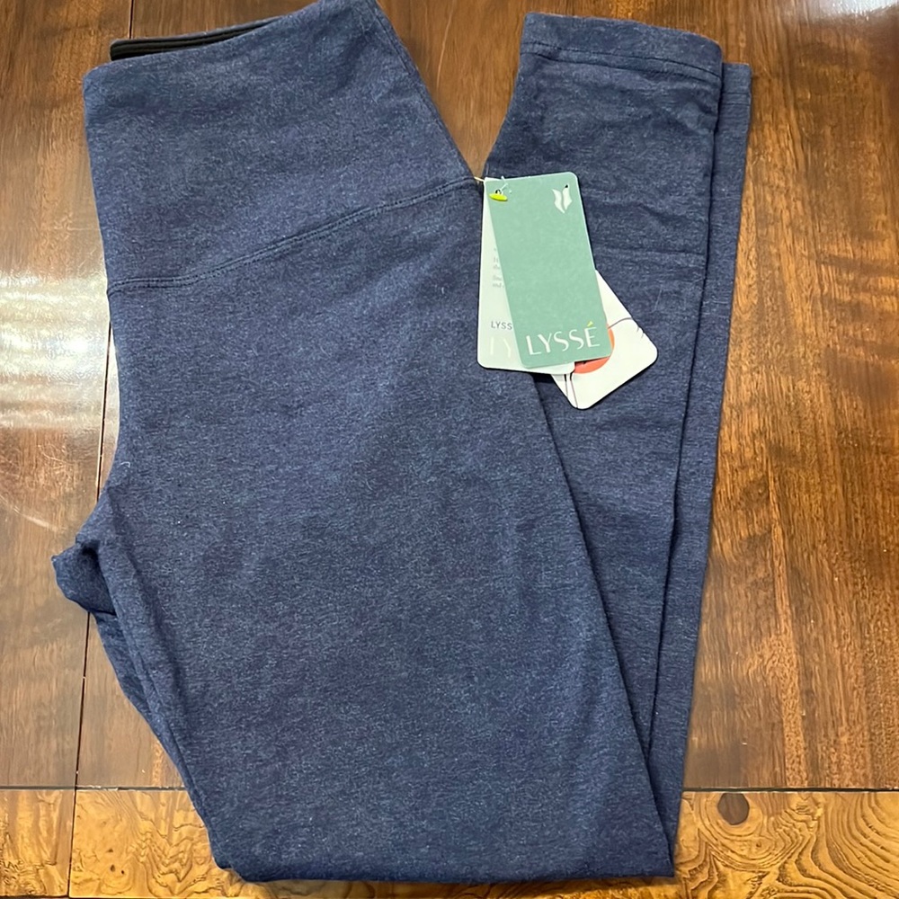 Lysse cotton blue ankle leggings